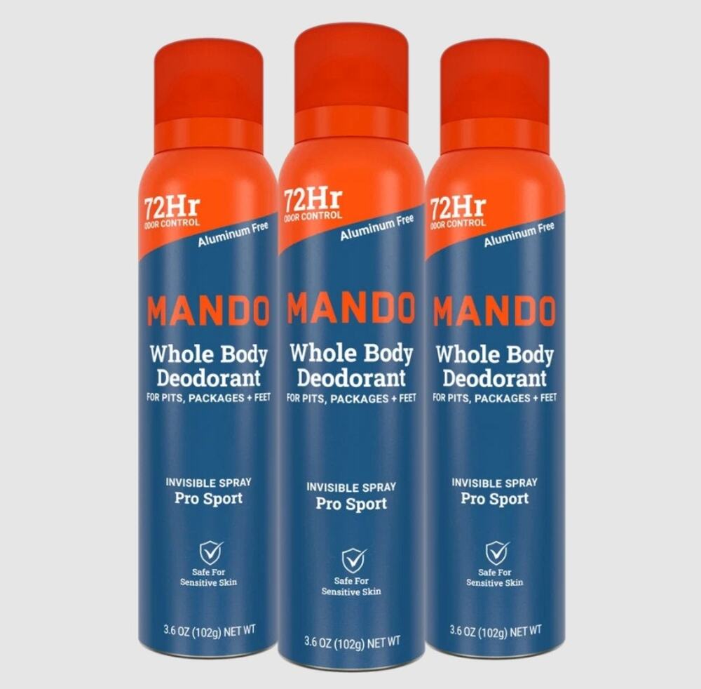 Lume Mando Whole Body Deodorant Pro Sport Invisible Spray Set of 3